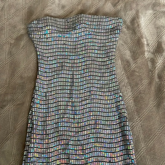 Strapless sequin mini dress - Picture 1 of 3